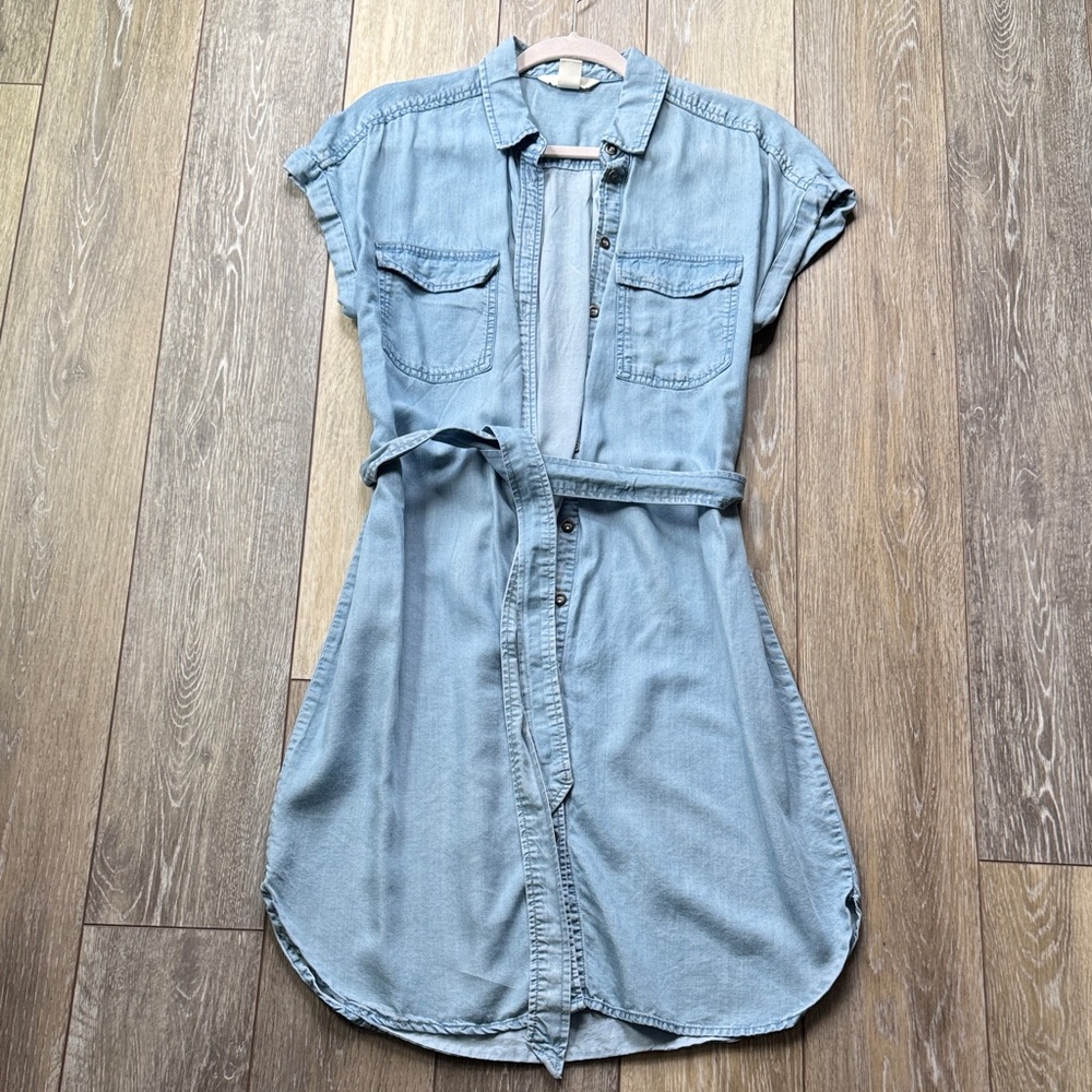 H&M Soft Blue Denim Shirt dress
